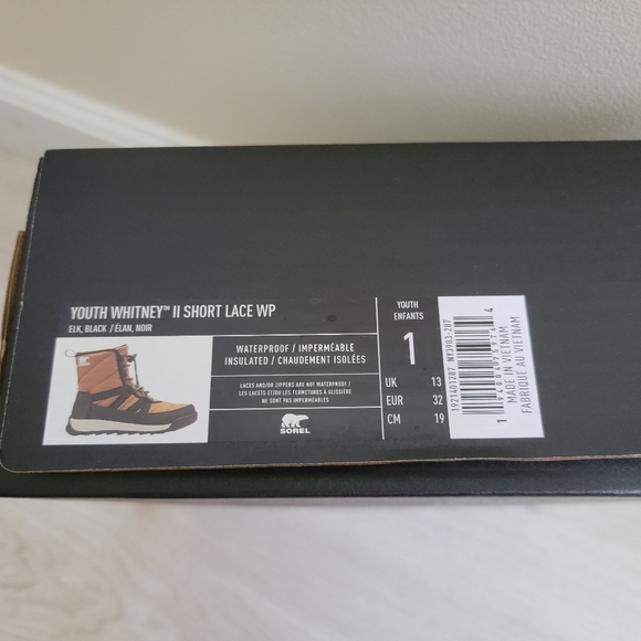 SOREL Youth Whitney II Lace Winter Boots Waterproof Size 1 Youth New In Box - Picture 8 of 8